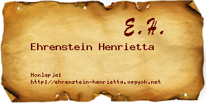 Ehrenstein Henrietta névjegykártya